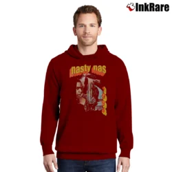 Men’s Urban Outters Nasty Nas Graphic Pullover Hoodie in maroon | Cozy, Durable, Modern Fit