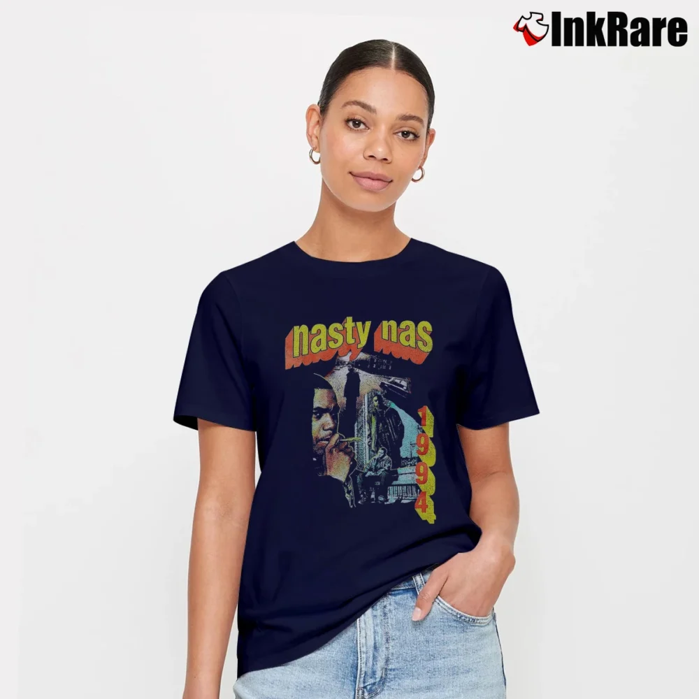 Women’s Urban Outters Nasty Nas Graphic Signature T-Shirt in navy | Soft, Flattering Fit