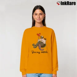 Women’s Ursula Vacay Mode Balloon Mickey Mouse Relaxed Sweatshirt in orange | Soft, Laid-Back Vibe