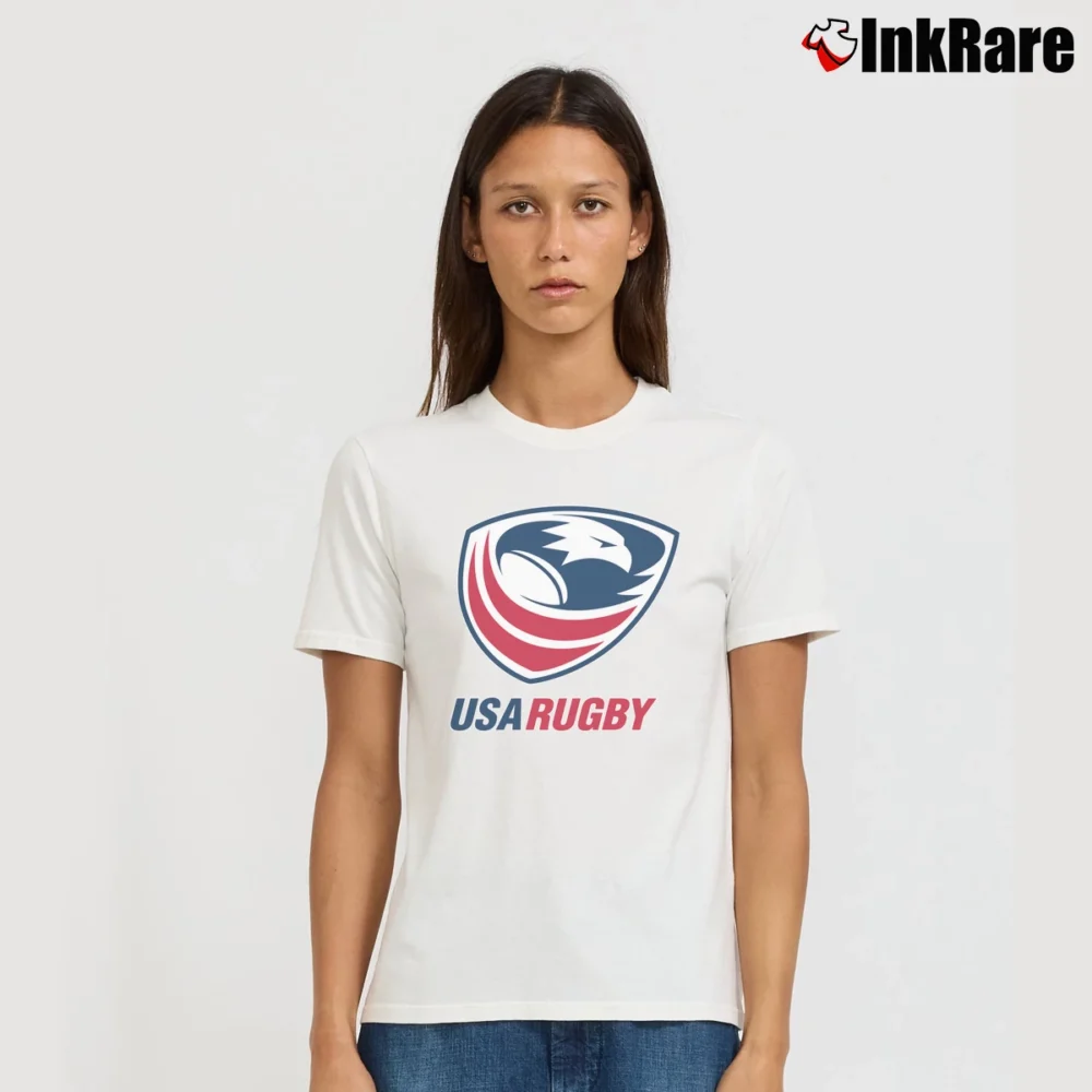 Women’s USA Rugby Logo Signature T-Shirt in white | Soft, Flattering Fit