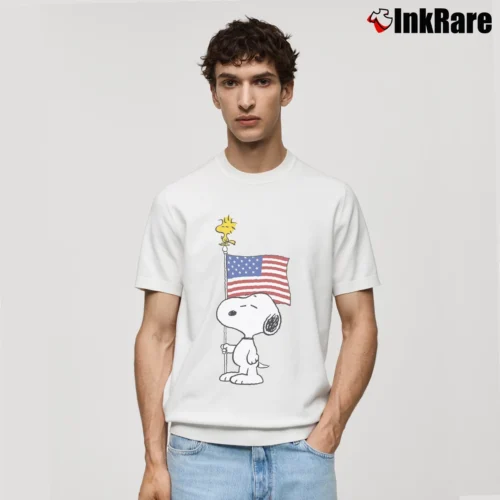 USA Snoopy And Woodstock Men’s Classic Tee in white – Premium Comfort Men’s USA Snoopy And Woodstock Classic T-Shirt in white | Soft, Breathable Everyday Wear