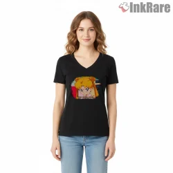 Usagi Tsukino Retro Meme Quote Anime Shirt on black v-neck shirt for women graphic tee