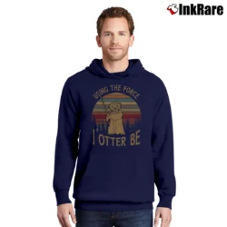 Men’s Using The Force I Otter Be Yoda Star Wars Funny Pullover Hoodie in navy | Cozy, Durable, Modern Fit