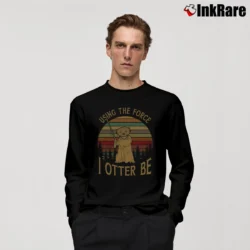 Men’s Using The Force I Otter Be Yoda Star Wars Funny Long-Sleeve Shirt in black | Sleek, Lightweight, Year-Round Wear