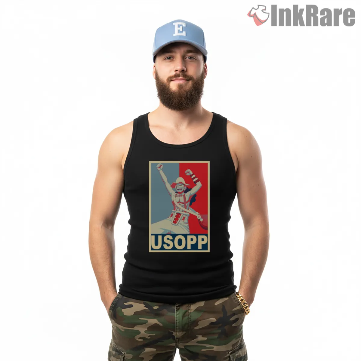 Usopp Hero Poster Sniper Legend Anime Tank Top Black Usopp Hero Poster Sniper Legend Anime Shirt on black tank top for men graphic tee