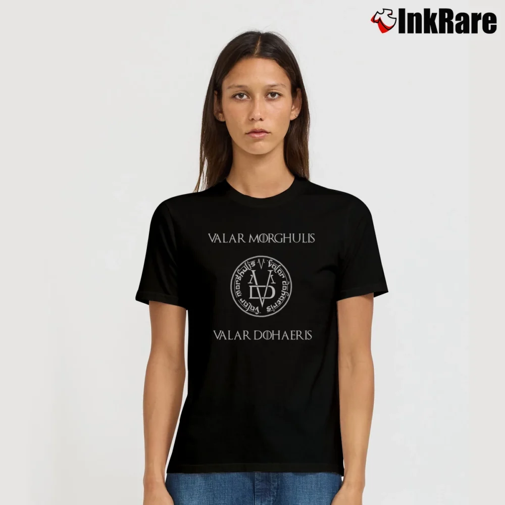 Women’s Valar Morghulis Dohaeris Signature T-Shirt in black | Soft, Flattering Fit