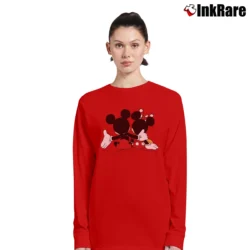 Women’s Valentine Mickey Minnie Matching Couple Long-Sleeve Top in red | Sleek, Versatile, All-Season