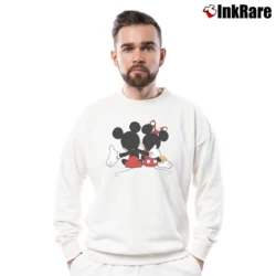 Men’s Valentine Mickey Minnie Matching Couple Crewneck Sweatshirt in white | Cozy Fabric, Clean Style