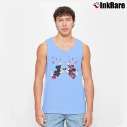 Men’s Valentine Mickey Minnie Matching Couple Tank Top in light blue | Breathable, Active-Friendly Design