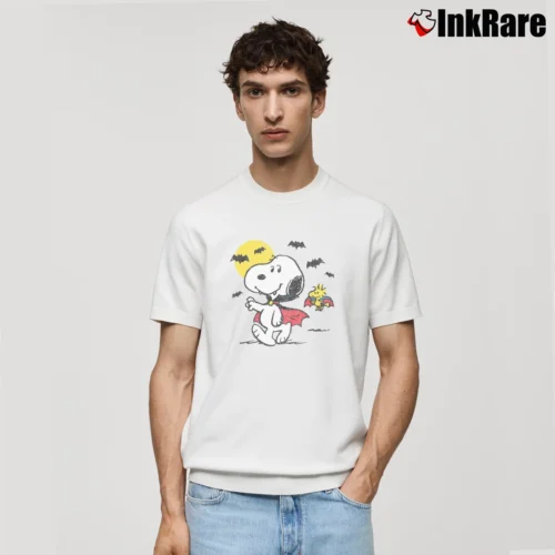 Vampire Snoopy Woodstock Men’s Classic Tee in white – Premium Comfort Men’s Vampire Snoopy Woodstock Classic T-Shirt in white | Soft, Breathable Everyday Wear