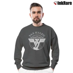 Men’s Van Halen 1979 Tour for Classic Rock Fans Crewneck Sweatshirt in charcoal | Cozy Fabric, Clean Style