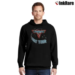 Men’s Van Halen 1980 Tour Dates Of Rock Pullover Hoodie in black | Cozy, Durable, Modern Fit