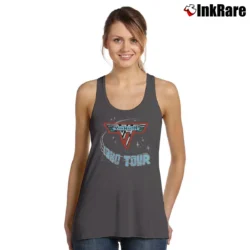 Women’s Van Halen 1980 Tour Dates Of Rock Tank Top in charcoal | Lightweight, Movement-Friendly
