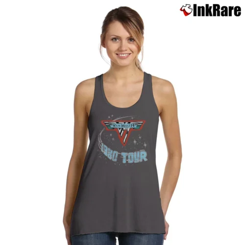 Van Halen 1980 Tour Dates Of Rock Women’s Essential Tank in charcoal – Summer Ready Women’s Van Halen 1980 Tour Dates Of Rock Tank Top in charcoal | Lightweight, Movement-Friendly