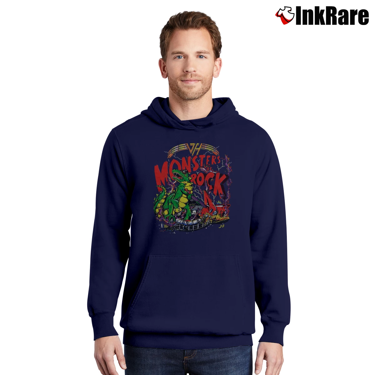 Men’s Van Halen 1988 Concert Tour Pullover Hoodie in navy | Cozy, Durable, Modern Fit
