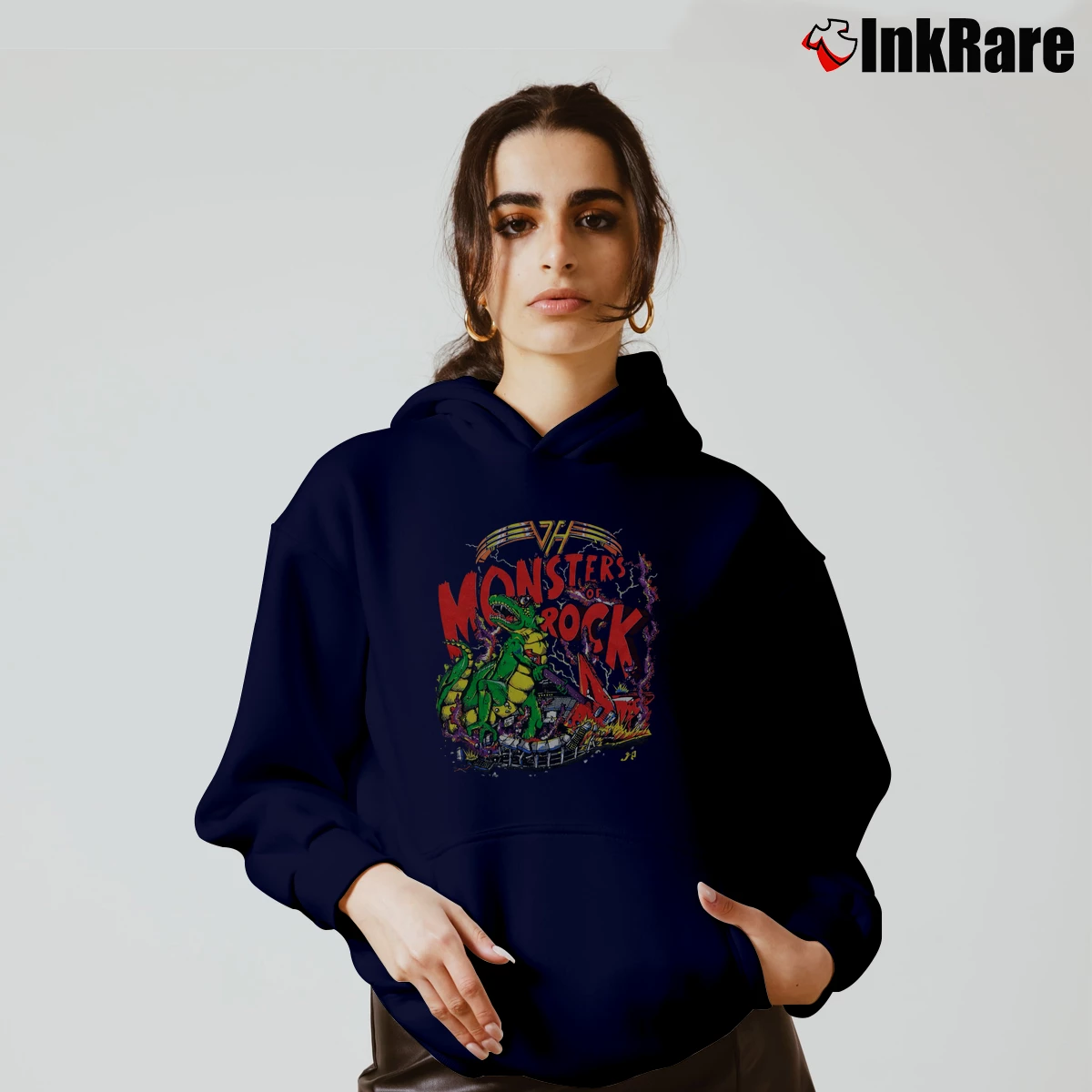Women’s Van Halen 1988 Concert Tour Cozy Hoodie in navy | Warm, Structured, Stylish