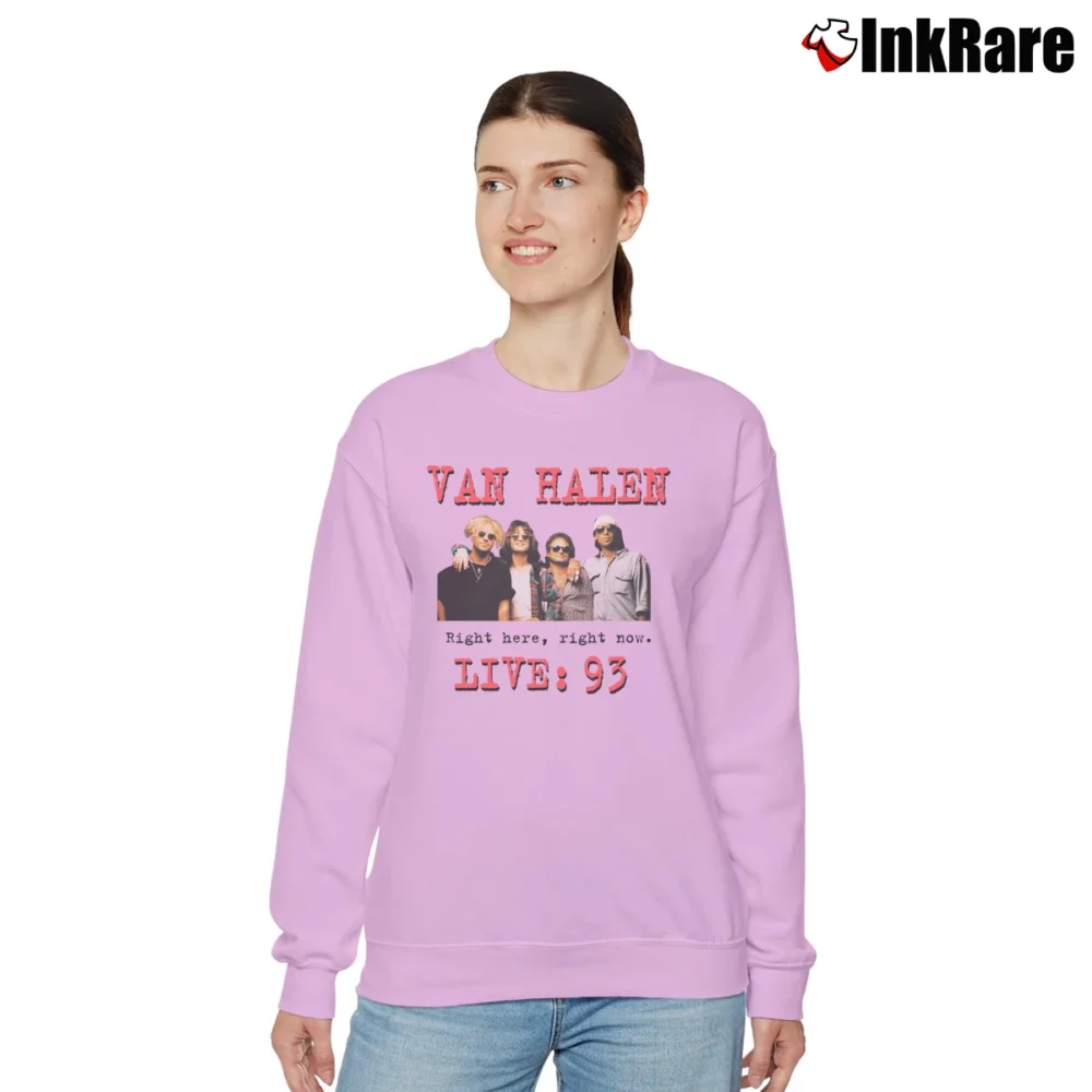Women’s Van Halen 1993 Right Here Right Now Relaxed Sweatshirt in light pink | Soft, Laid-Back Vibe