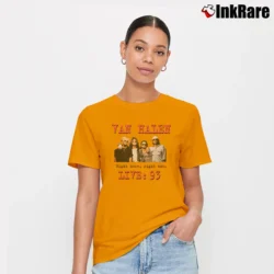 Women’s Van Halen 1993 Right Here Right Now Signature T-Shirt in orange | Soft, Flattering Fit