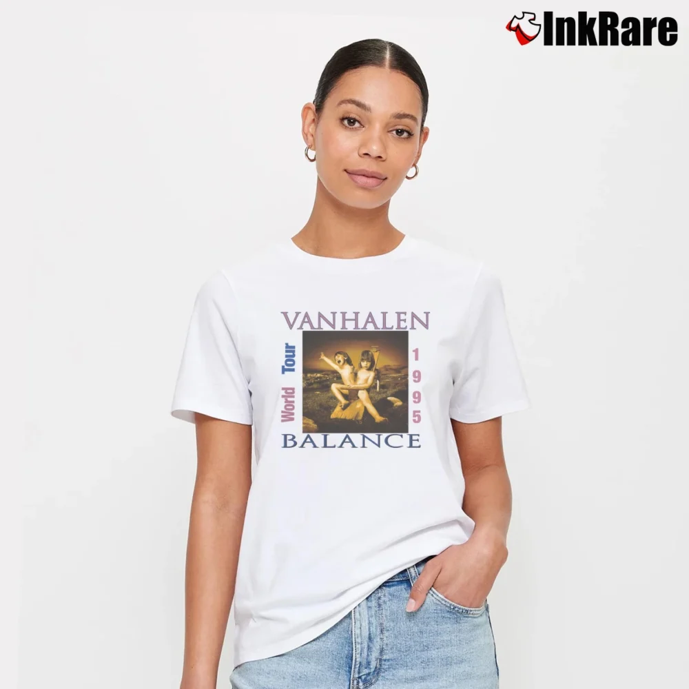 Women’s Van Halen 1995 Band Distressed Signature T-Shirt in white | Soft, Flattering Fit