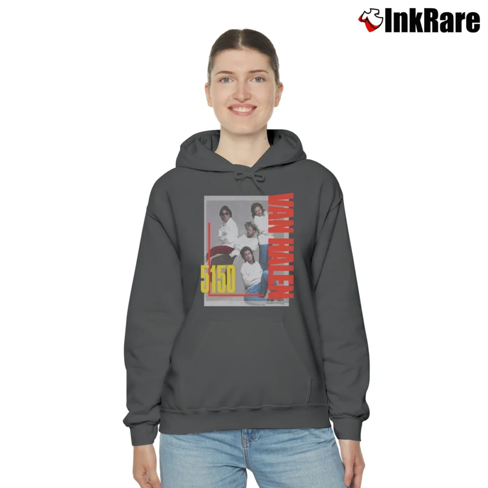 Women’s Van Halen 5150 1986 Tour Cozy Hoodie in charcoal | Warm, Structured, Stylish