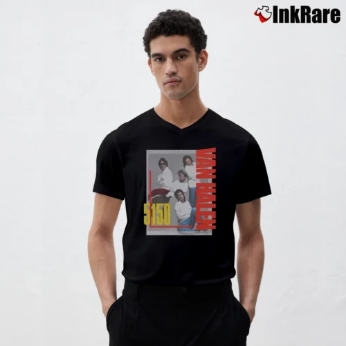 Van Halen 5150 1986 Tour Men’s V-Neck Tee in black – Modern Essential Men’s Van Halen 5150 1986 Tour V-Neck Tee in black | Sharp, Breathable, Everyday Staple
