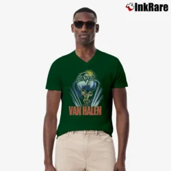 Men’s Van Halen 5150 1986 Tour V-Neck Tee in forest green | Sharp, Breathable, Everyday Staple