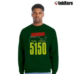 Men’s Van Halen 5150 Vintage Tour 1986 Crewneck Sweatshirt in forest green | Cozy Fabric, Clean Style