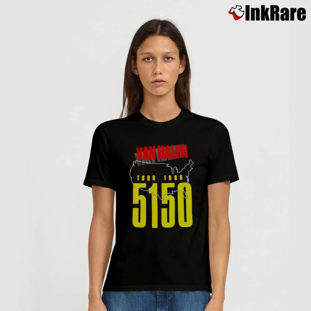 Women’s Van Halen 5150 Vintage Tour 1986 Signature T-Shirt in black | Soft, Flattering Fit