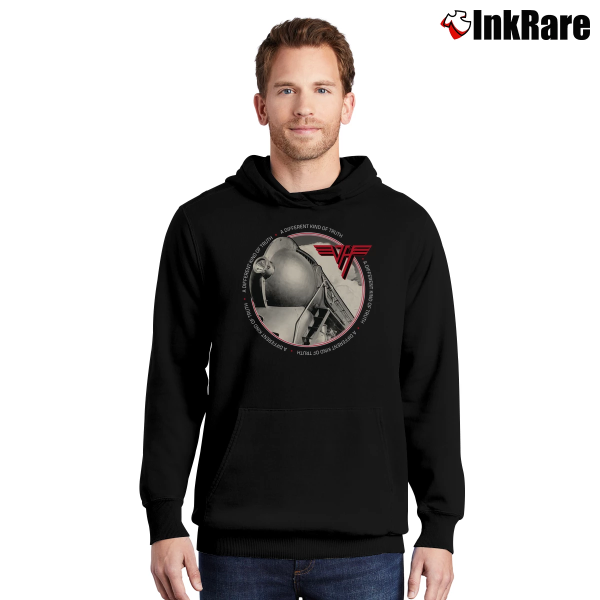 Men’s Van Halen A Different Kind Of Truth Album Cover Rock Band Pullover Hoodie in black | Cozy, Durable, Modern Fit