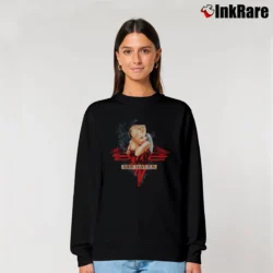 Women’s Van Halen Baby Smoking Logo for Rock Fans Relaxed Sweatshirt in black | Soft, Laid-Back Vibe