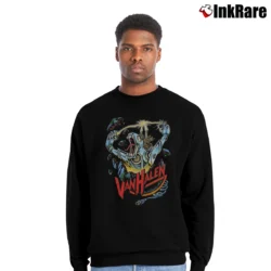Men’s Van Halen Kicks Ass 80s Metal Beast Crewneck Sweatshirt in black | Cozy Fabric, Clean Style