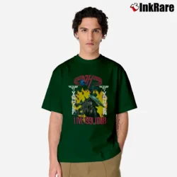 Men’s Van Halen Live 1991 Tour Super Vintage Rock Band Classic T-Shirt in forest green | Soft, Breathable Everyday Wear