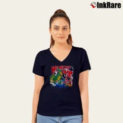 Women’s Van Halen Monsters Of Rock 1987 Tour V-Neck Tee in navy | Chic Neckline, Soft Texture