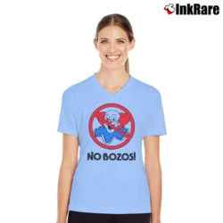 Women’s Van Halen No Bozos V-Neck Tee in light blue | Chic Neckline, Soft Texture