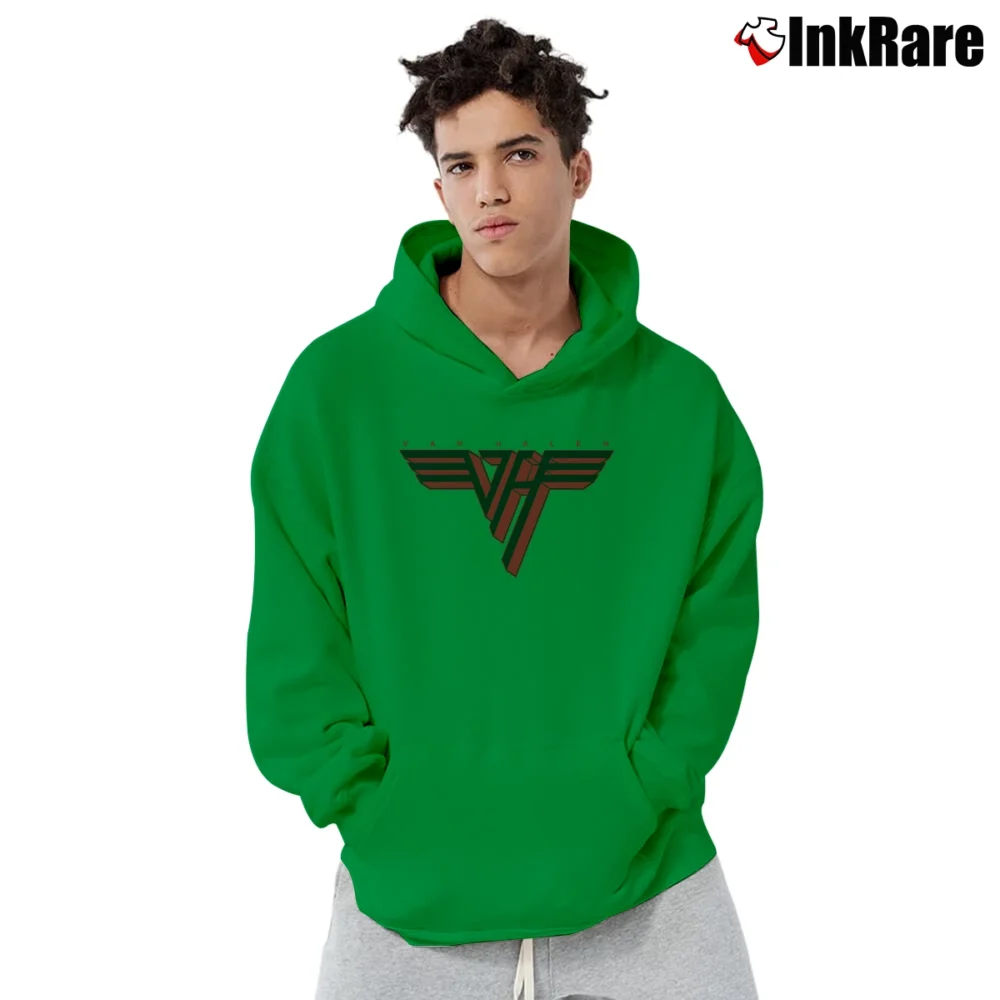 Men’s Van Halen Red Logo Pullover Hoodie in irish green | Cozy, Durable, Modern Fit