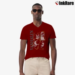 Men’s Van Halen World Tour 1988 Concert V-Neck Tee in maroon | Sharp, Breathable, Everyday Staple