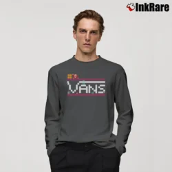 Men’s Vans X Nintendo Retro Gaming Long-Sleeve Shirt in charcoal | Sleek, Lightweight, Year-Round Wear