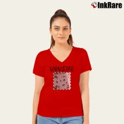Women’s Vansire Metamodernity V-Neck Tee in red | Chic Neckline, Soft Texture