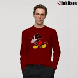 Men’s Vedder Mickey Mouse Graphic Long-Sleeve Shirt in maroon | Sleek, Lightweight, Year-Round Wear