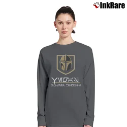Women’s Vegas Golden Knights Mandalorian Star Wars Long-Sleeve Top in charcoal | Sleek, Versatile, All-Season