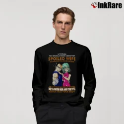 Men’s Vegeta And Bulma 3 Things You Should Know About My Wife Funny Dragon Ball Long-Sleeve Shirt in black | Sleek, Lightweight, Year-Round Wear