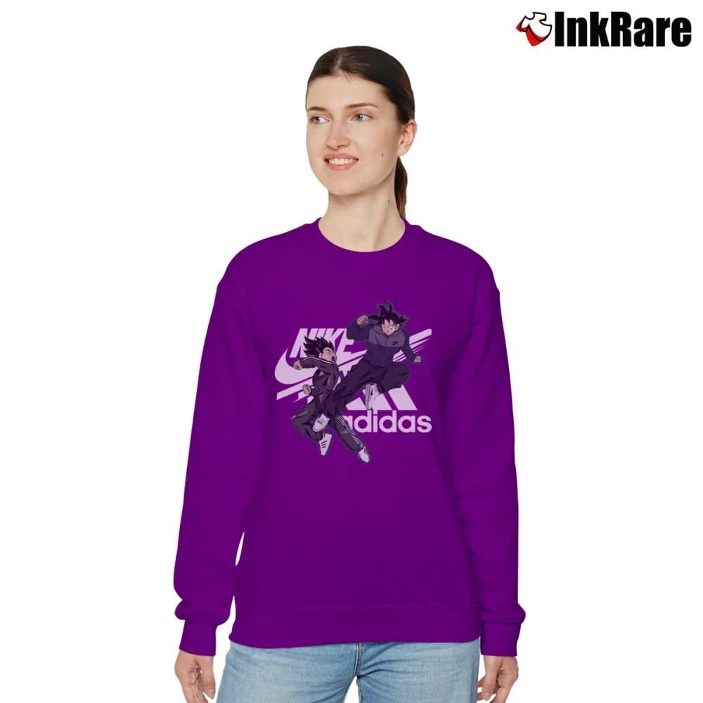 Women’s Vegeta And Goku Duo Dragon Ball Relaxed Sweatshirt in purple | Soft, Laid-Back Vibe