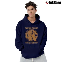 Men’s Vegeta Capsule Corp Gravity Chamber Up To 300G Dragon Ball Z Pullover Hoodie in navy | Cozy, Durable, Modern Fit