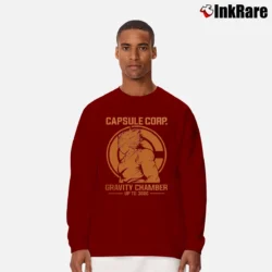 Men’s Vegeta Capsule Corp Gravity Chamber Up To 300G Dragon Ball Z Long-Sleeve Shirt in maroon | Sleek, Lightweight, Year-Round Wear