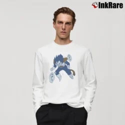 Men’s Vegeta Dragon Ball Z Japanese Long-Sleeve Shirt in white | Sleek, Lightweight, Year-Round Wear