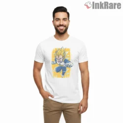 Vegeta Explosive Super Saiyan Rage Shirt on white short sleeve shirt for men graphic tee