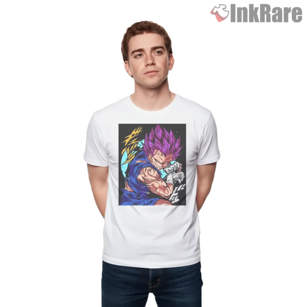 Vegeta God Of Destruction Aura Shirt on white short sleeve shirt for men graphic tee