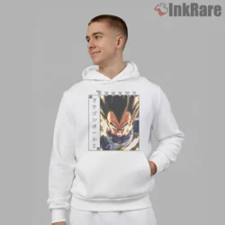 Vegeta Intense Power Aura Portrait Shirt on white hoodie for men graphic tee