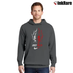 Men’s Vegeta Just Do It Trending Graphic Dragon Ball Z Pullover Hoodie in charcoal | Cozy, Durable, Modern Fit