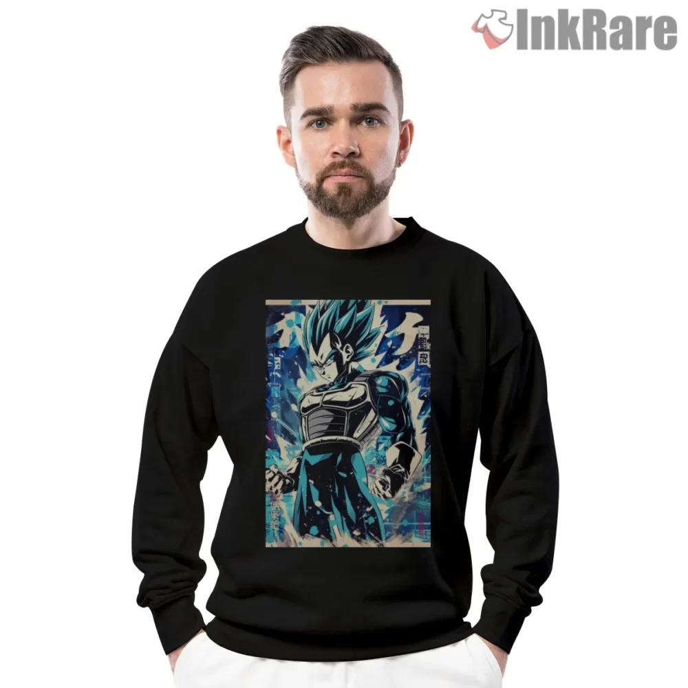 Vegeta Super Saiyan Blue Power Surge Shirt on graphic shirt for men graphic tee